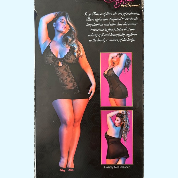 Chemise & G-Set Queen Black - Picture 2 of 6